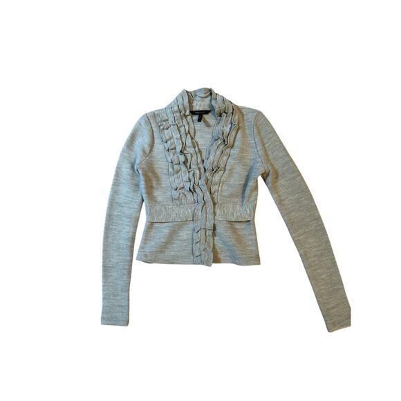 BCBG MaxAzria 100% Wool Ruffle Cardigan Blazer – Women’s XS - Picture 1 of 10